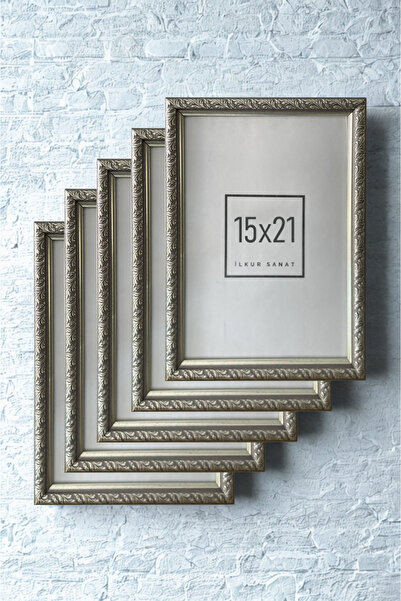 ilkur حجم A5 (15X21) إطار منقوش بزجاج غير لامع بسمك 2 مم خمس قطع