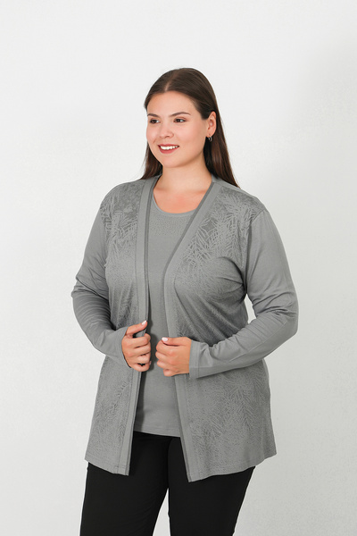 Lanze Slim Suit with Short Sleeve Blouse Inside and Jacket