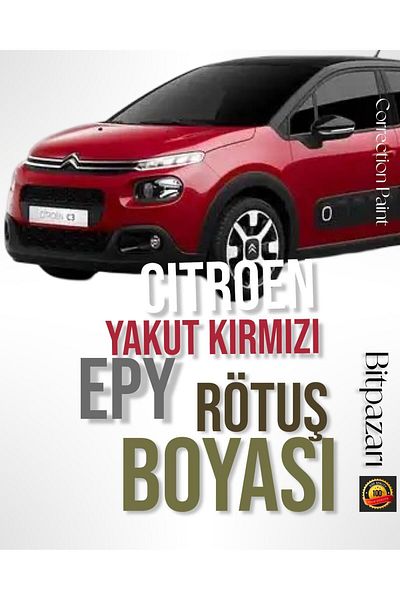 Flea Market Citroen C2, C3, C4, C5, Aircross Ruby Red Epy - Touch-Up Paint with Scratch Remover Brush 20 ml