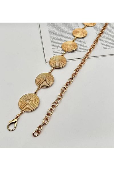 Lydie's Round Patterned Chain Belt Women