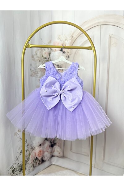 HOBİ فستان عيد ميلاد مخصص للأطفال على شكل زهرة وردة أرجوانية