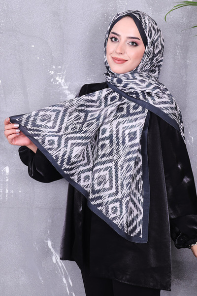 Big ModaEbrar شال منقوش من القطن الناعم