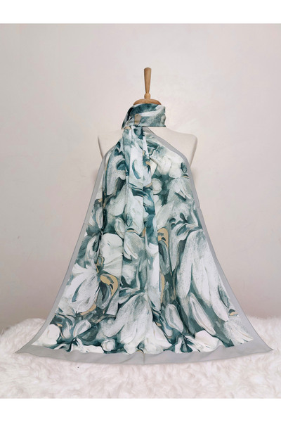 REMOMODA شال نموذج زهور مرسومة بالألوان المائية من القطن الإيطالي شال ناعم مر...