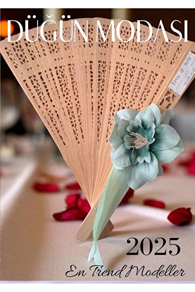 çiğdemcetasarım İsme Özel Süsleme Detaylı Ahşap Yelpaze - Nişan, Nikah, Söz, ...