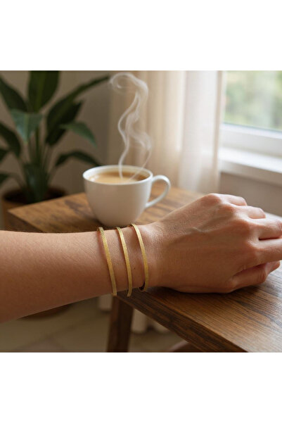 Mojo Jewellery Çelik Işıltılı Üçlü Ajda Model Kadın Bilezik Seti