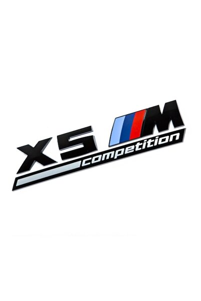BMW Emblemă X5M Competition, Negru mat, 17x4 cm, ABS