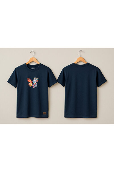 HUBERYWEAR Tricou de damă croi relaxat cu imprimeu fluture cu aripi florale –...