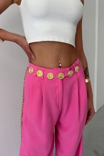 Lydie's Round Patterned Chain Belt Women