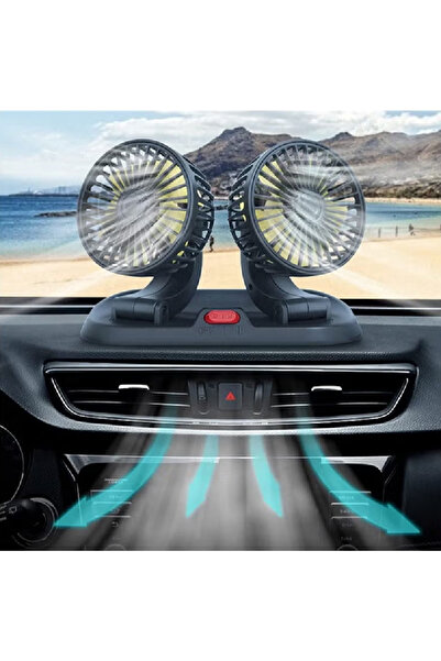 RV Double Head Car Fan, 360 Degree Rotatable Car Air Cooler