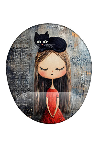 iyi fikirler Kız ve Kedi Bilek Destekli Mouse Pad