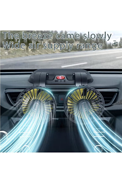 RV Double Head Car Fan, 360 Degree Rotatable Car Air Cooler