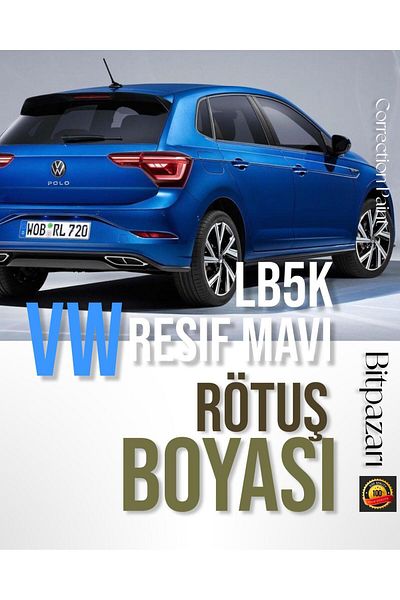 Flea Market Volkswagen Polo Reef Blue Lb5K - Professional Scratch and Stone Mark Remover Touch up Paint 20ml.
