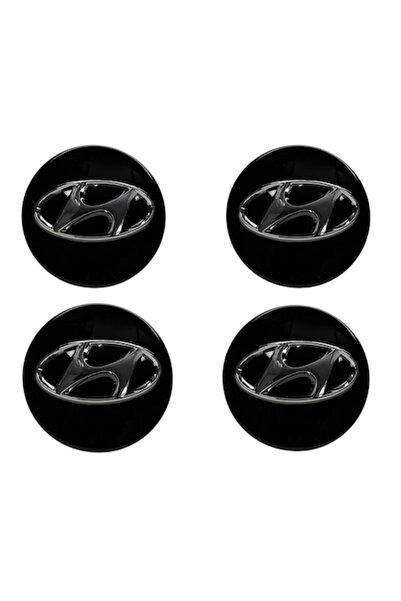Hyundai Set 4 capace jante Hyundai, culoare negru, 60mm