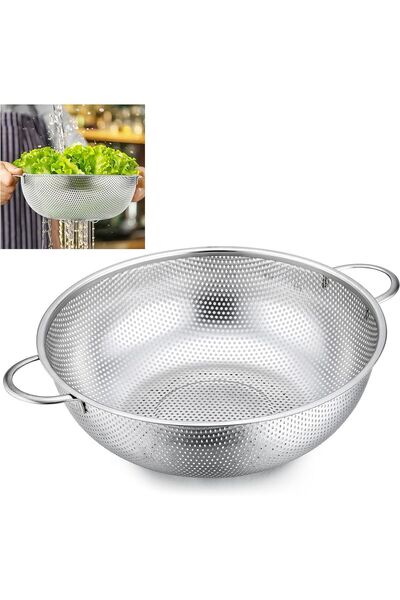 TARIK HOME 26 سم، ستانلس ستيل، مصفاة المعكرونة النباتية