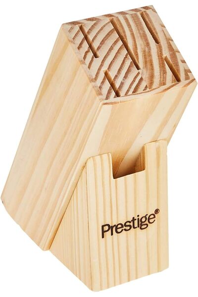 Prestige Bronze Pattern & Silver Plated Knife Block 7-Piece Set PR50919 - Black