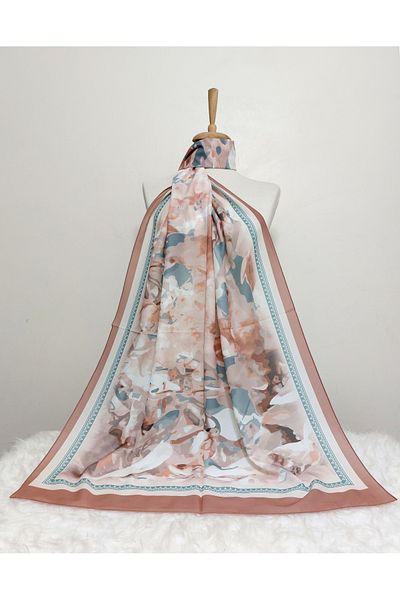 REMOMODA Patterned Watercolor Model Shawl Italian Cotton Flexible Soft Shawl High Quality