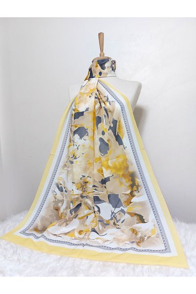 REMOMODA Patterned Watercolor Model Shawl Italian Cotton Flexible Soft Shawl High Quality