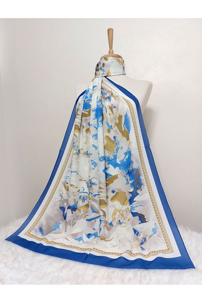 REMOMODA Patterned Watercolor Model Shawl Italian Cotton Flexible Soft Shawl High Quality