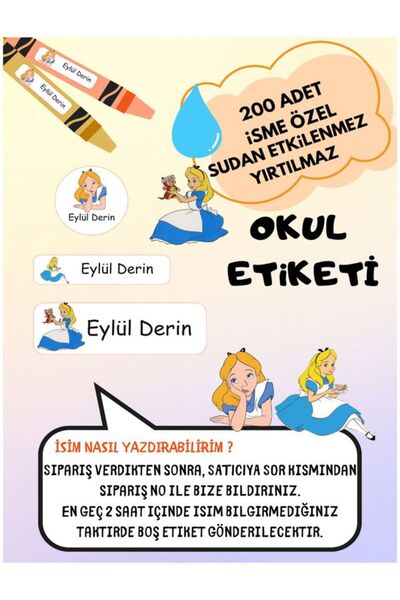 EyER Shoping دفتر ملاحظات على شكل علامة مدرسية على شكل أليس، ملصق مخصص للكتاب...