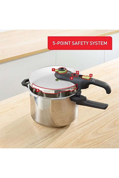 TEFAL P2580702 Secure Trendy Pressure Cooker 6 L with Basket
