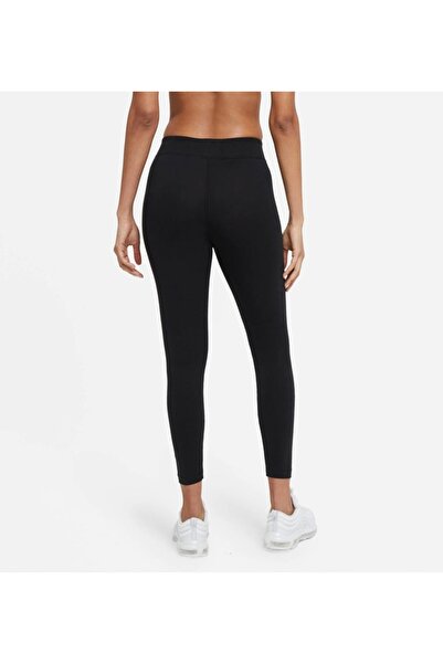 Nike siyah tayt tight fit mid rise length siyah pamuklu kadın tayt