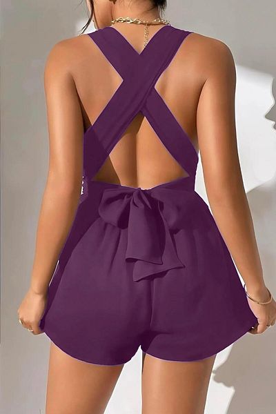 Baby xclub Plum tied mini shorts jumpsuit