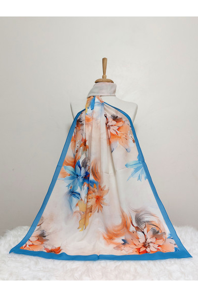 REMOMODA Patterned Flower Model Shawl Italian Cotton Flexible Soft Shawl High Quality