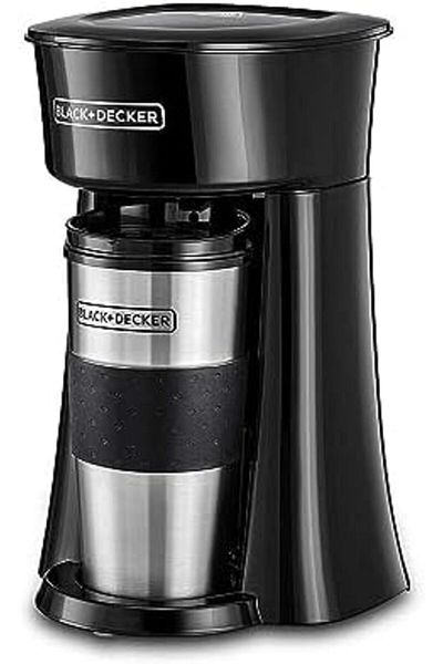 Black&Decker BLACK+DECKER Coffee Machine, 650W, Includes 360ml Travel Mug with Lid, Auto-Off, Permanent Filter, O