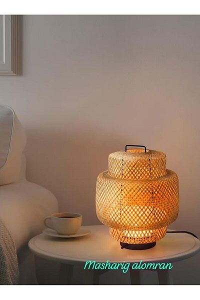 IKEA LED Table Lamp, Bamboo/Handcrafted, Dimmable Lighting