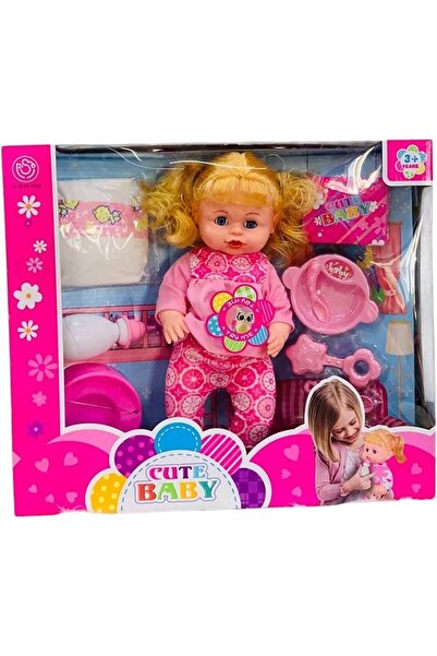 Other مجموعة لعب الدمى للأطفال - مع حفاضات وزجاجة وحوض وطبق طعام وملعقة - ألو...