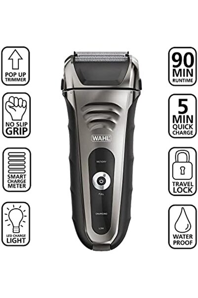 Wahl Aqua Shave Shaver with Lithium Ion Battery for Wet/Dry Rechargeable Shaving, Waterproof Electri