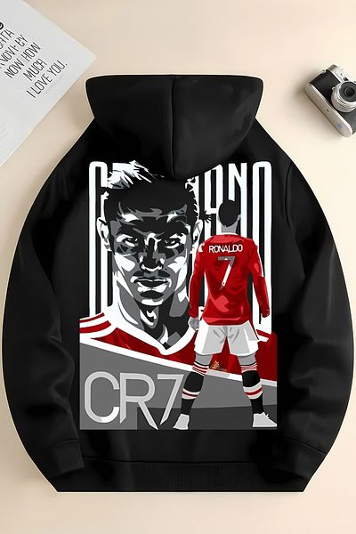 New Shine Black Cristano Ronaldo Printed Unisex Sweatshirt