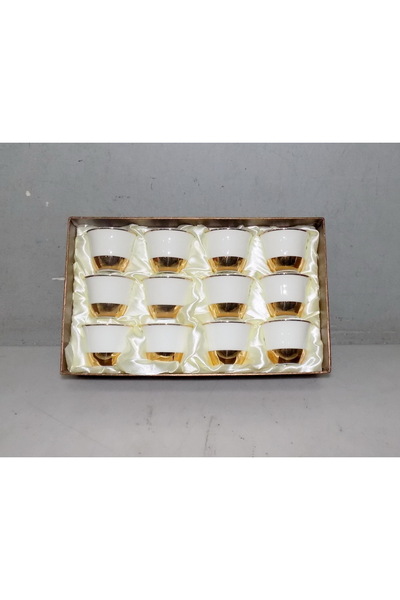 B&D مجموعة B&D من 12 كوب كاوا ذهبي + أبيض