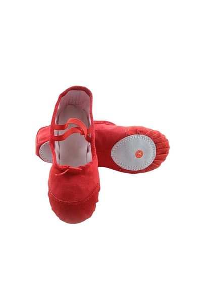 OEM Children's Ballet Slippers for Dance, Cotton and Leather, Red, 28 EU
