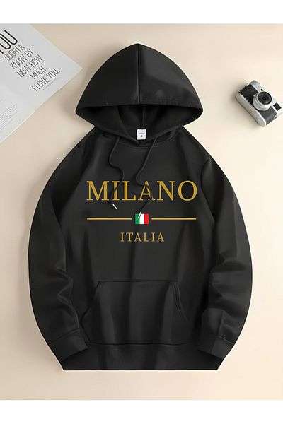 New Shine Black Milano Italy Printed Unisex Sweatshirt
