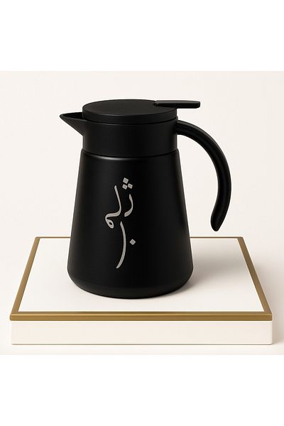 TSUMAB Shahi Black Insulated Coffee & Tea Flask – 1L – Sleek Matte Finish