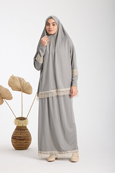 AKPİYYER Two Pieces Guipure Prayer Dress