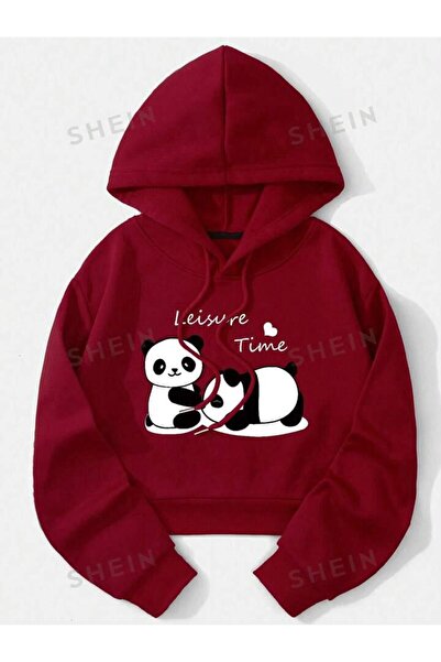 MANCY Hanorac pentru copii Two Panda O supradimensionat Winter K cu glugă Cro...