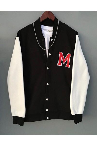 NoVibe 'm' Design Overisize Varsity Jacket