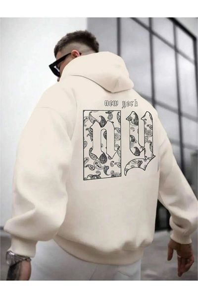 NoVibe Unisex New York Printed Oversize Sweatshirt Hoodie