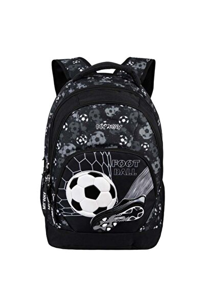 My Way Rucsac cu model 3D minge de fotbal alb-negru 32 x 18 x 48 cm