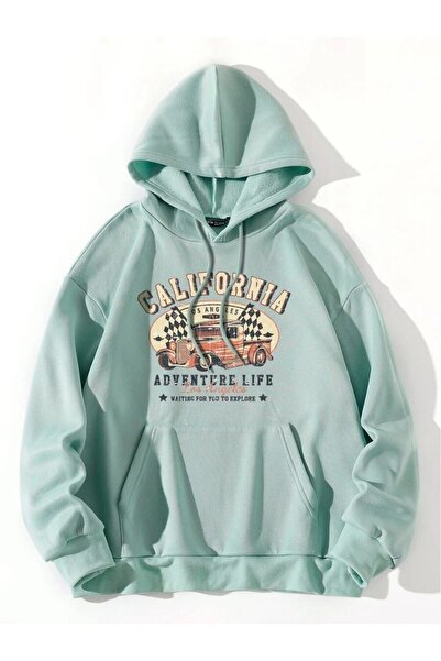 NoVibe Unisex Πράσινο Νερού Χρώμα Εκτυπωμένο 3 Νήματα Φόρεμα Edy111