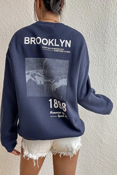 NoVibe Dizajn Brooklyn1898 Natrag Natrag Štampano okrugla kragna Dukserica