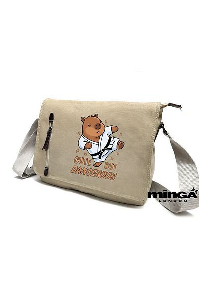 Minga London Beige Capybara Karate Messenger Bag - Minga London