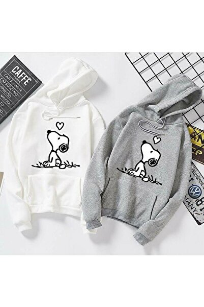 NoVibe Φούτερ με κουκούλα 2 τεμαχίων Snoopy Printed Oversize 3 κλωστών με κου...