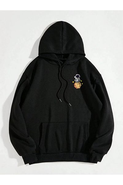 NoVibe Unisex Galaxy Printed Hooded Oversize Sweatshirt Hoodie