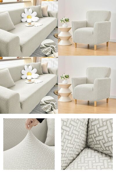 sabirehome الجاكار الطوب نمط تمتد غطاء مقعد مرن مجموعة 3 3 1 1 بسط أريكة غطاء...