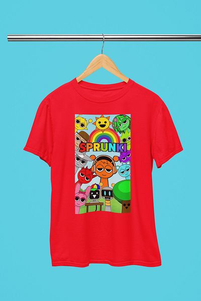 MAGORS Sprunki Printed Cycling Collar 100% Cotton Children's and Youth Tshirt
