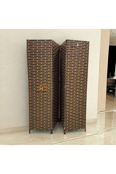 Al Saada Home Partition Room Divider 180-180-45 cm - Black & Brown