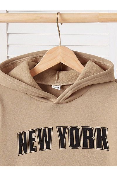 macklin Unisex Men's Women's New York Printed Oversize 3 Thread Hooded Tracksuit Set
